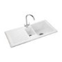 Rangemaster Rustique 1.5 Bowl Left Hand Drainer Ceramic Sink White
