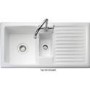 Rangemaster Rustique 1.5 Bowl Right Hand Drainer Ceramic Sink White