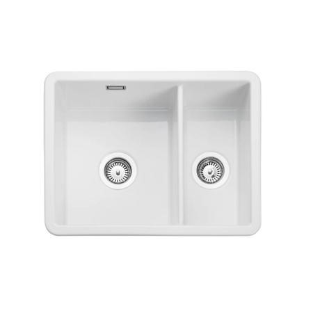 Rangemaster Rustique White 1 5 Bowl Undermount Ceramic Kitchen Sink