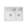 GRADE A1 - Rangemaster Rustiqe 1.5 Bowl Undermount White Ceramic Kitchen Sink