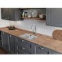 GRADE A1 - Rangemaster Rustiqe 1.5 Bowl Undermount White Ceramic Kitchen Sink