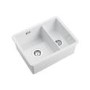 GRADE A1 - Rangemaster Rustiqe 1.5 Bowl Undermount White Ceramic Kitchen Sink