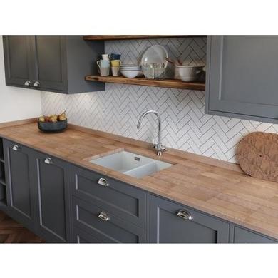 1.5 Bowl Undermount White Ceramic Kitchen Sink - Rangemaster  