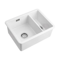 Rangemaster Rustique 1.5 Bowl Inset / Undermount White Ceramic Kitchen Sink