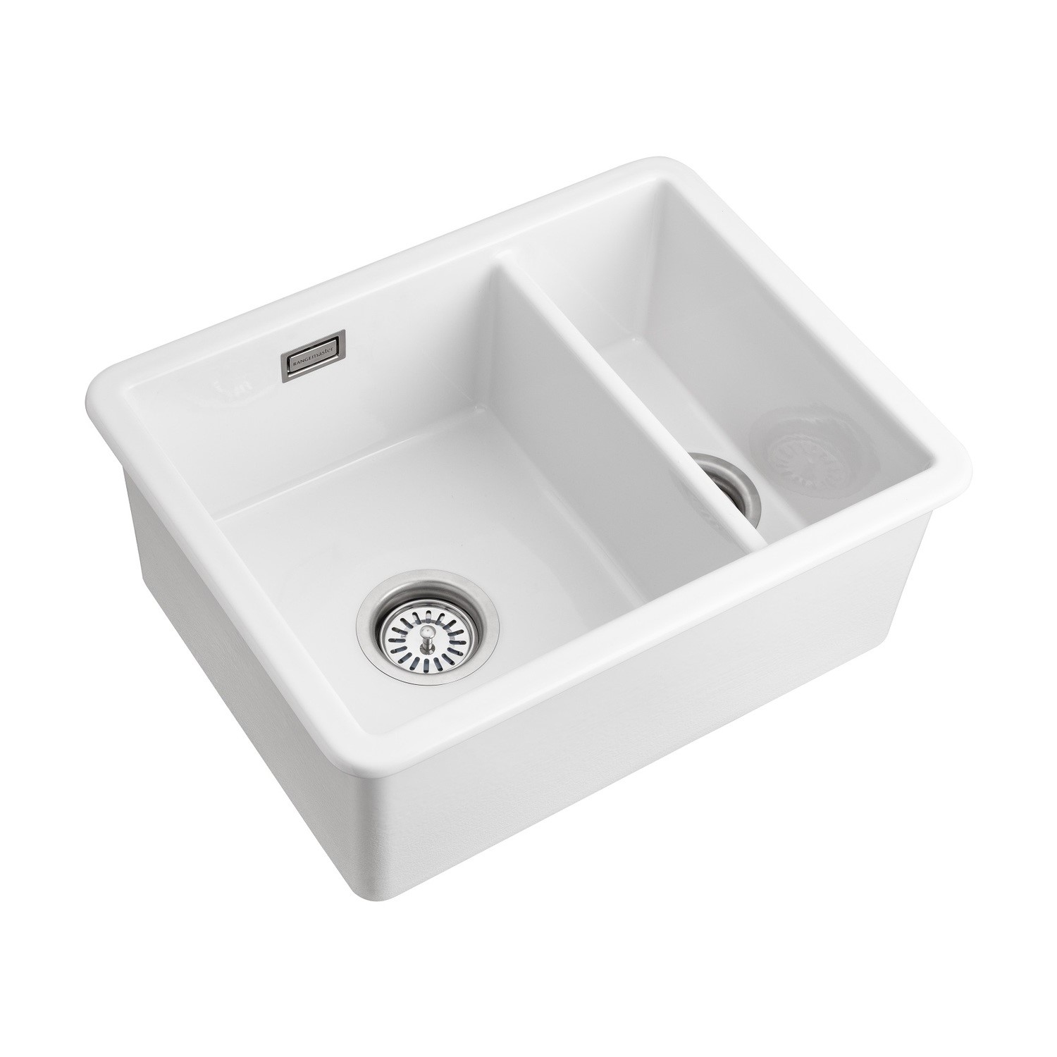 Rangemaster Rustique 1.5 Bowl Inset / Undermount  Ceramic Kitchen Sink CRUB3315WH/