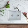 Rangemaster Rustique 1.5 Bowl Inset / Undermount White Ceramic Kitchen Sink