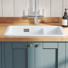 1.5 Bowl Undermount and Inset White Ceramic Kitchen Sink - Rangemaster Rustique