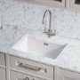 Rangemaster Rustique Single Bowl Inset / Undermount White Ceramic Kitchen Sink