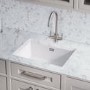 Single Bowl Undermount and Inset White Ceramic Kitchen Sink - Rangemaster Rustique