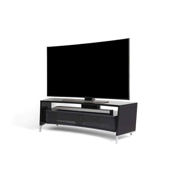 Off The Wall Curved 1500 Black TV Cabinet - Up to 65 Inch