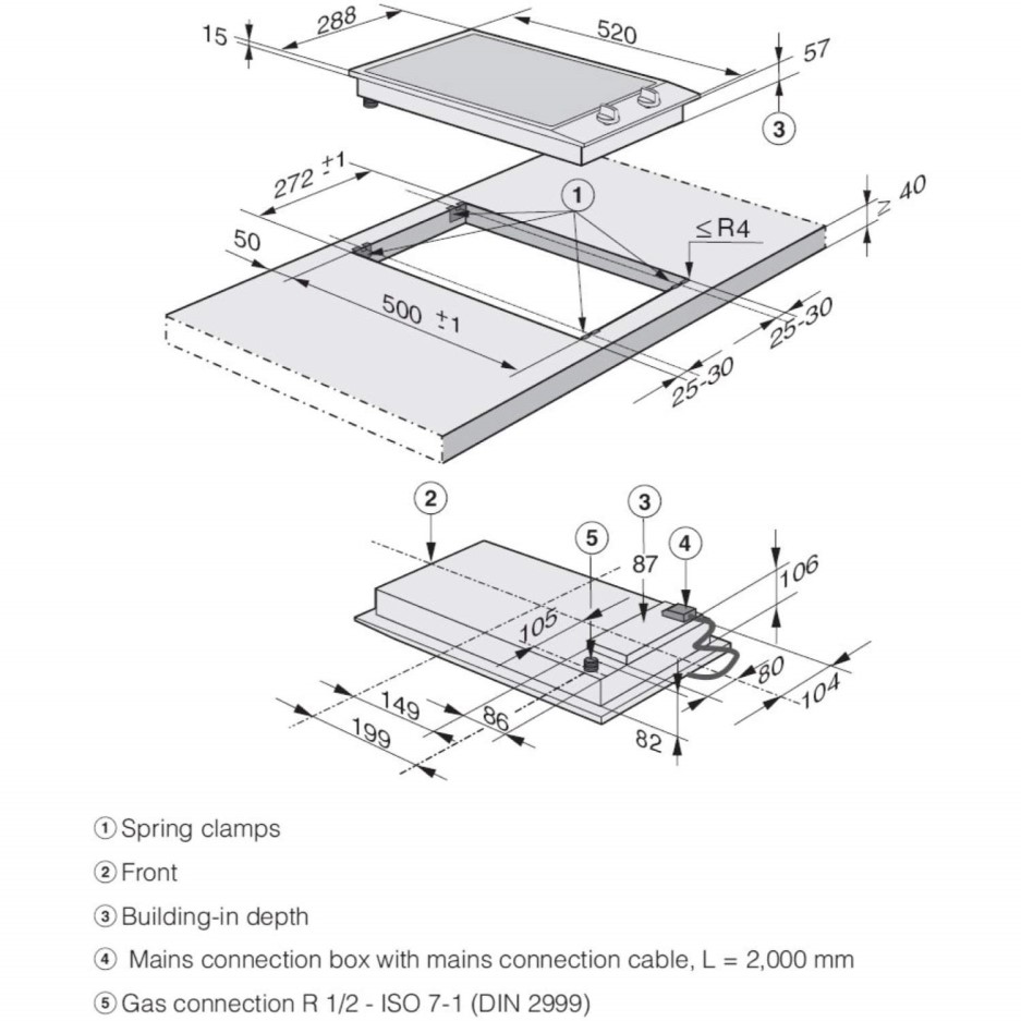 Miele CS10121G 29cm Two Burner Gas Hob Stainless Steel Appliances