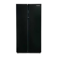 GRADE A2 - Montpellier CSBYS500BK 2 Door American Style Fridge Freezer - Black