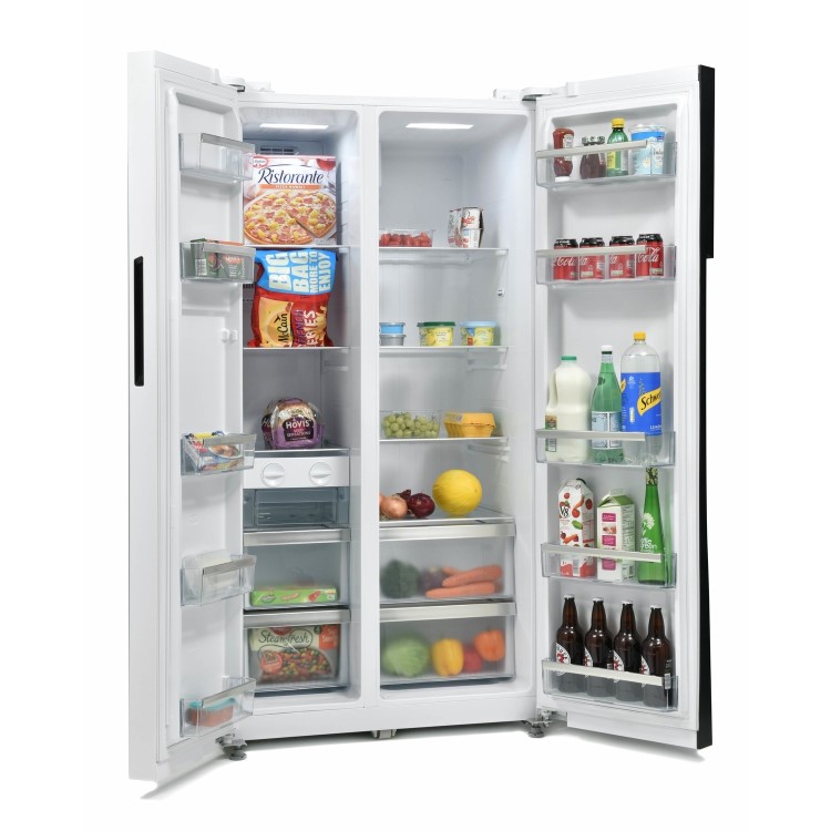 GRADE A3 - Montpellier M510BW Side-by-side American Fridge Freezer - White