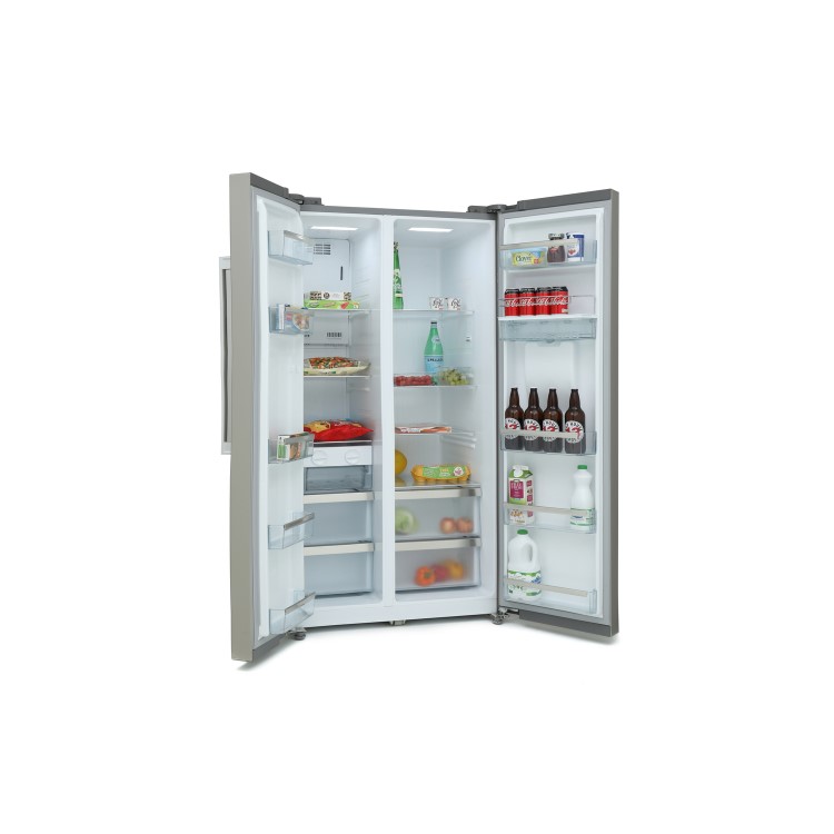 GRADE A2 - Montpellier CSBYS600DS 2 Door American Style Fridge Freezer With Non-Plumb Water Dispenser - Silver