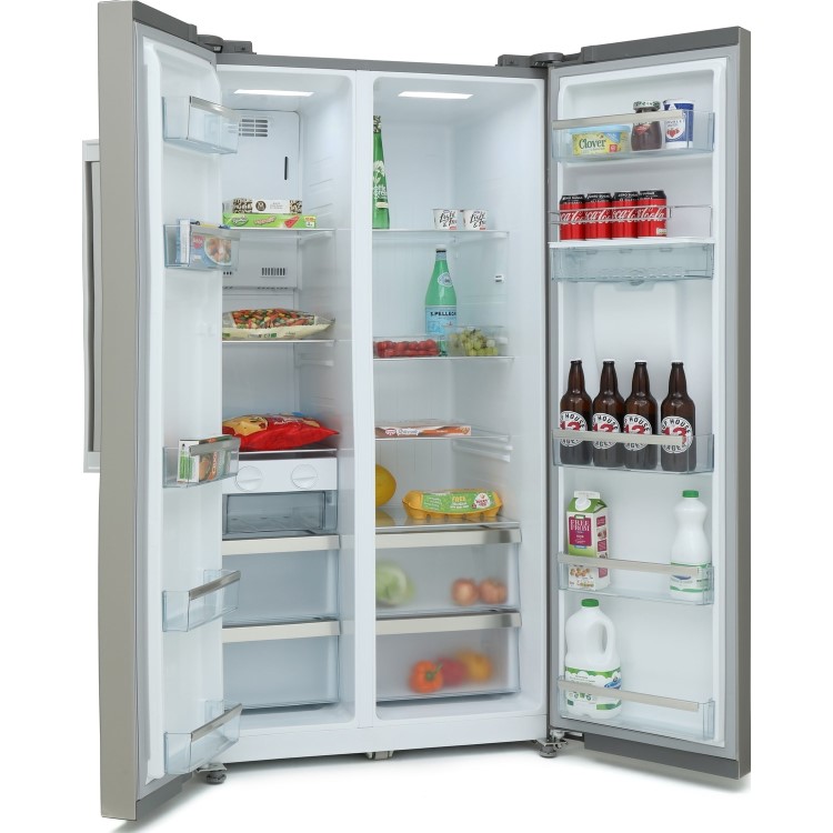 Montpellier CSBYS600DS 510 Litre American Style Fridge Freezer Water Dispenser 2 Door 90cm Wide - Silver