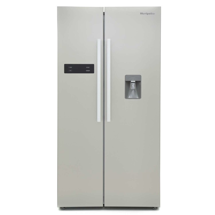 Montpellier CSBYS600DS 510 Litre American Style Fridge Freezer Water Dispenser 2 Door 90cm Wide - Silver