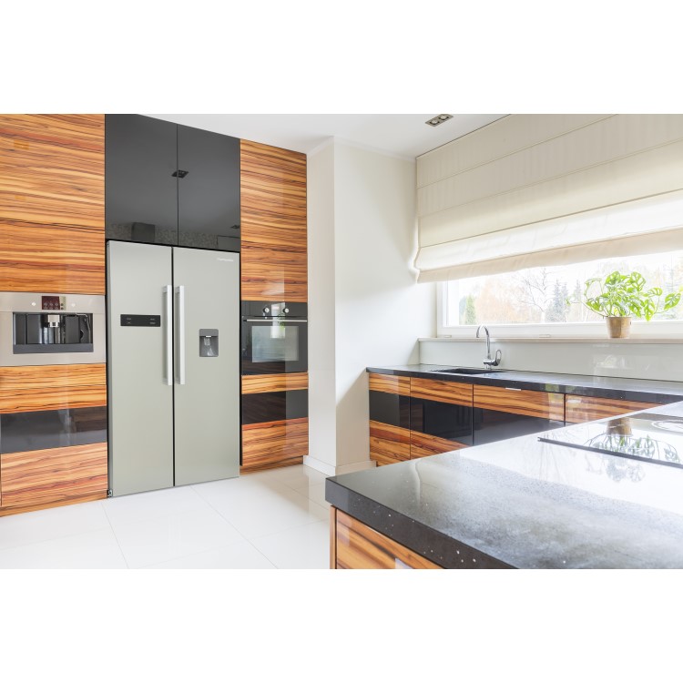 Montpellier CSBYS600DS 510 Litre American Style Fridge Freezer Water Dispenser 2 Door 90cm Wide - Silver