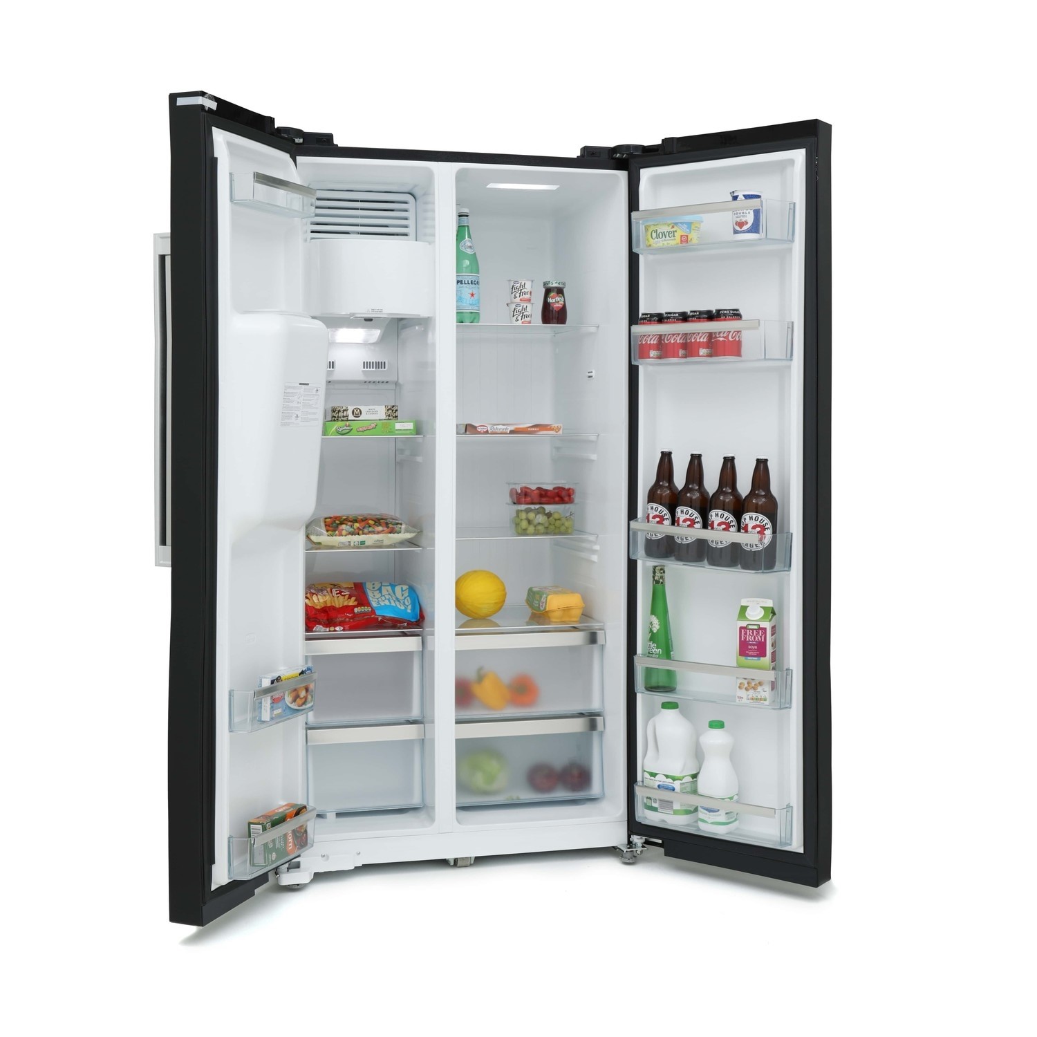 Grade A2 Montpellier M530pdik 489 Litre American Style Fridge Freezer 2 Door Plumbed Ice Water Dispenser Black 77837739 1 M530pdik Appliances Direct