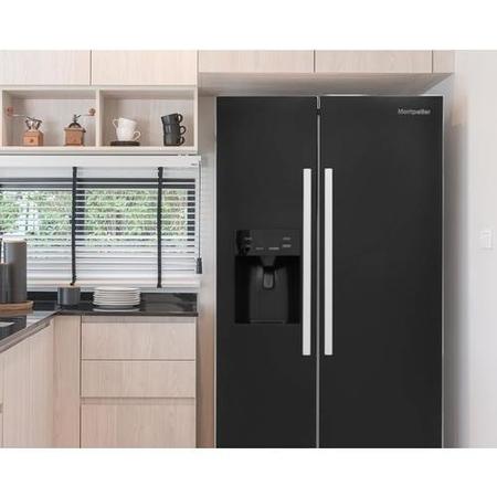 Montpellier 489 Litre American Style Fridge Freezer - Black