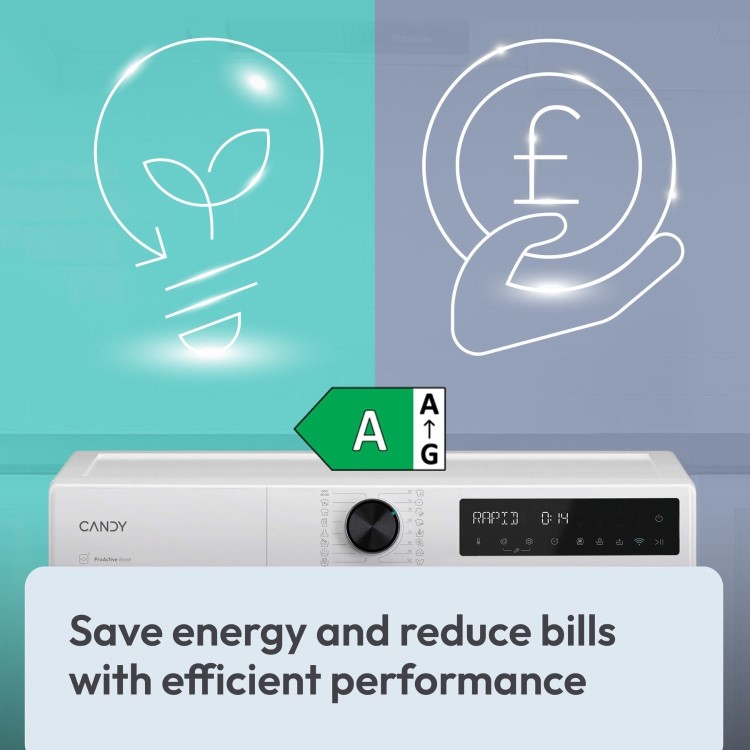 Refurbished Candy CSD49TWM5/1-80 Integrated 9KG 1400 Spin Smart Washing Machine