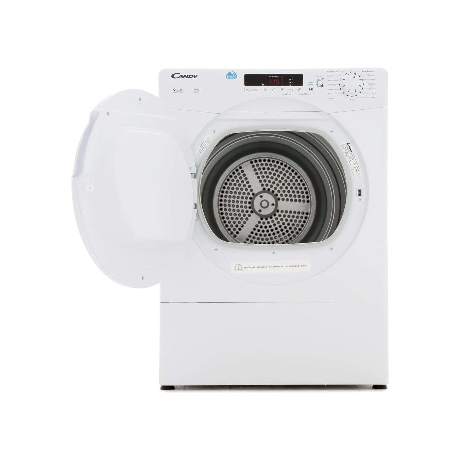 Candy Smart 9kg Vented Tumble Dryer White CSEV9DF Appliances Direct