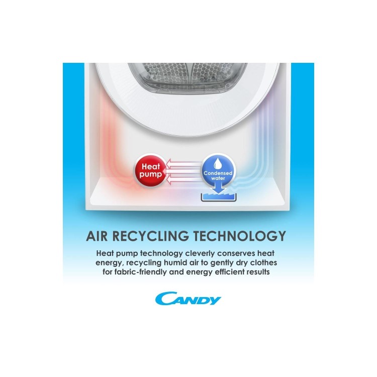 Candy CSH8A2LE-80/ 8kg Freestanding Heat Pump Tumble Dryer - White
