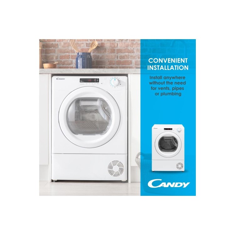 Candy CSH8A2LE-80/ 8kg Freestanding Heat Pump Tumble Dryer - White