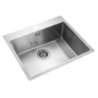 Single Bowl Inset Chrome Stainless Steel Kitchen Sink with Reversible Drainer  - Rangemaster Cosmo