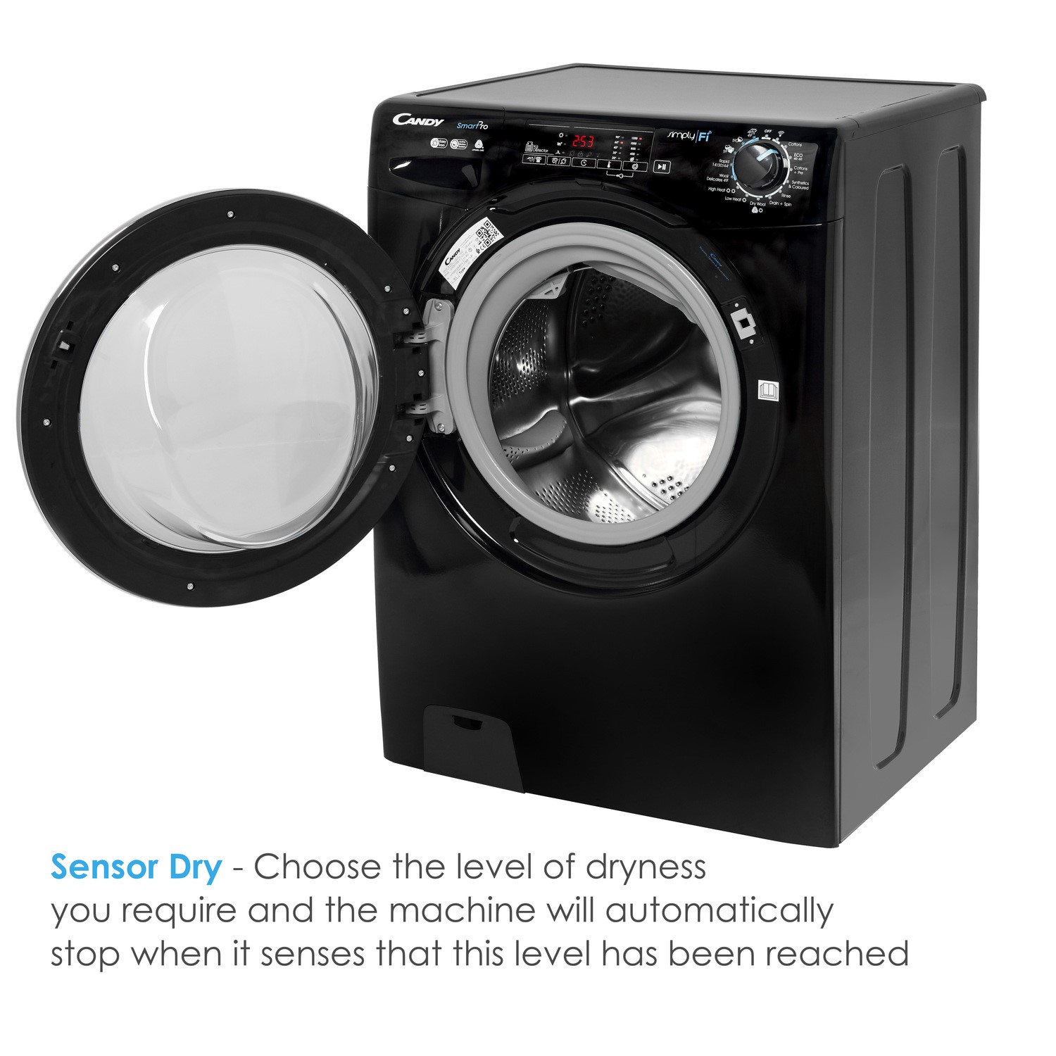 Candy 8kg Wash 5kg Dry 1200rpm Freestanding Washer Dryer Black