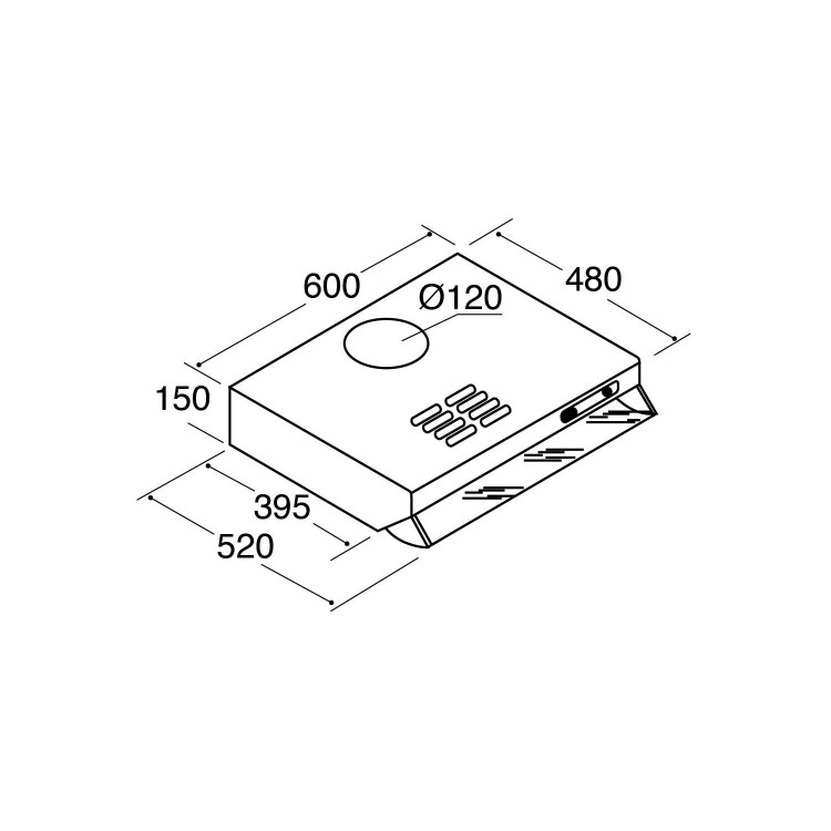 CDA CST6SS 60cm wide Conventional Cooker Hood