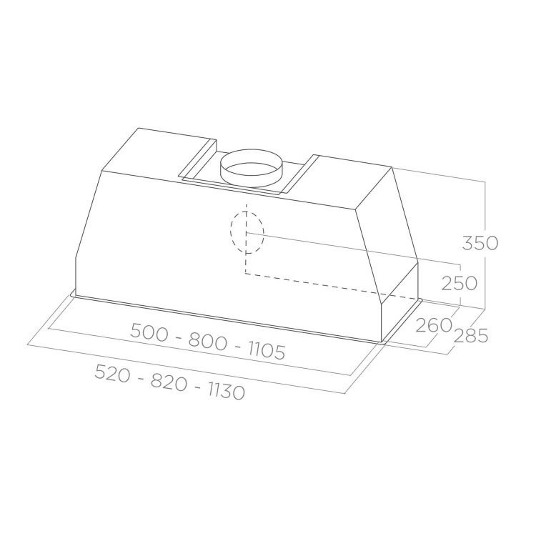 Elica 60cm Canopy Hood - Stainless Steel