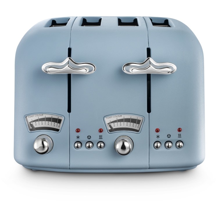 Delonghi CT04.AZ Argento Flora Four Slice Toaster - Blue