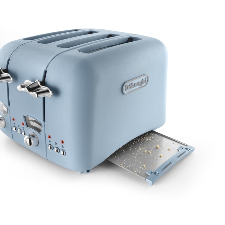 Delonghi CT04.AZ Argento Flora Four Slice Toaster - Blue