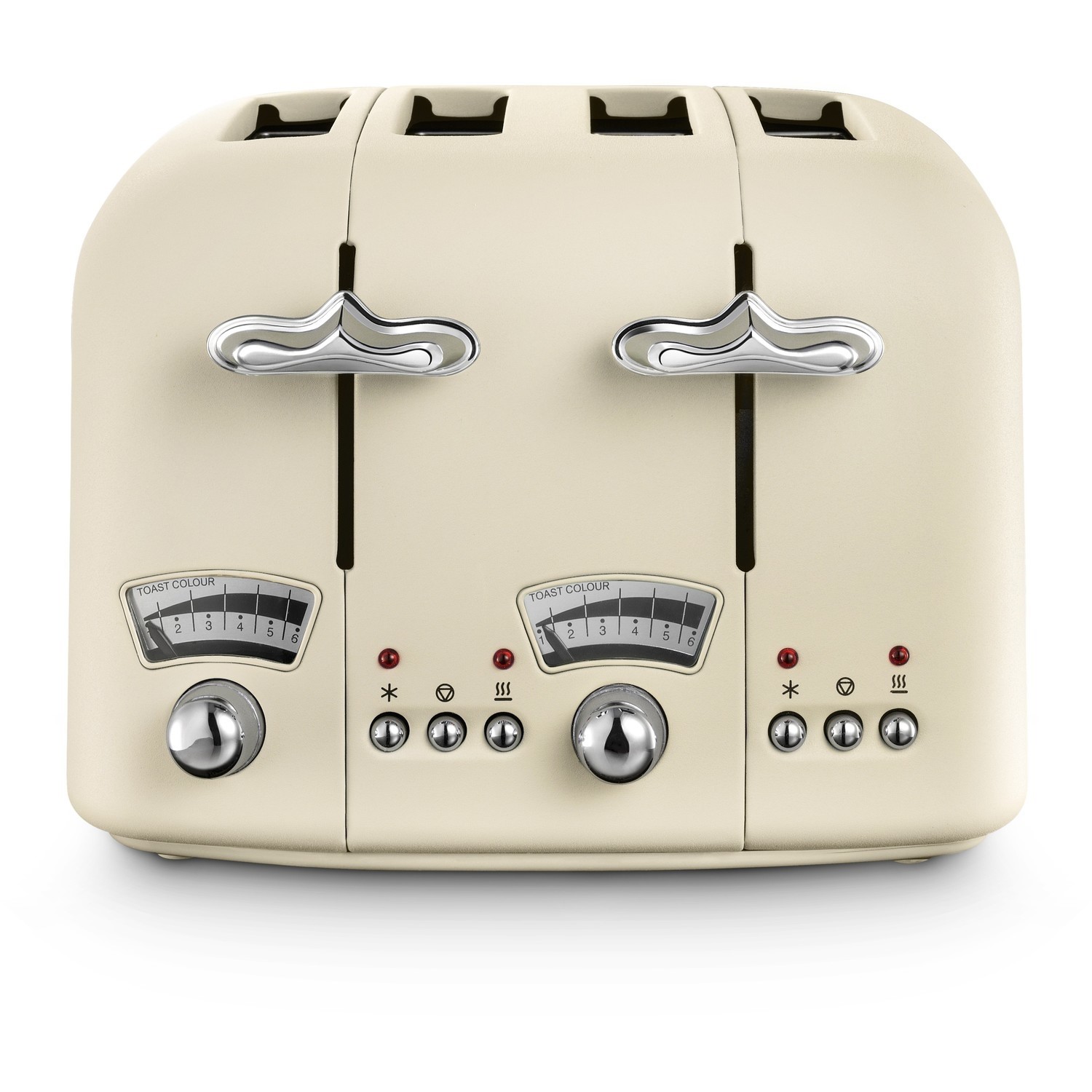 Refurbished DeLonghi Argento Flora 4 Slice Toaster Cream