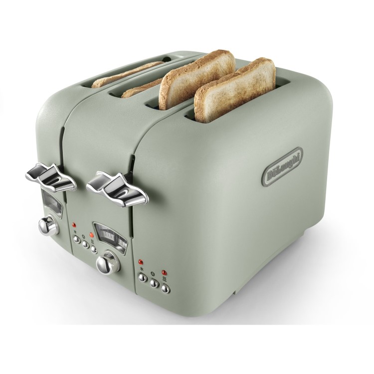 Delonghi CT04.GR Argento Flora Four Slice Toaster - Green
