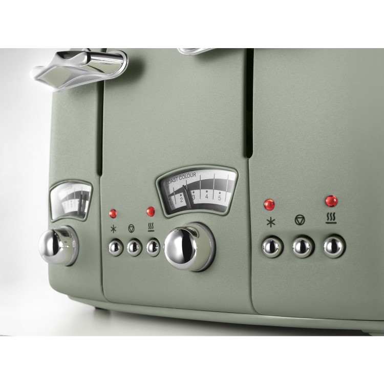 Delonghi CT04.GR Argento Flora Four Slice Toaster - Green
