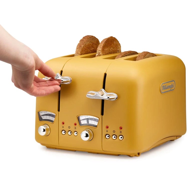 Delonghi CT04.Y Argento Silva 4 Slice Toaster - Yellow