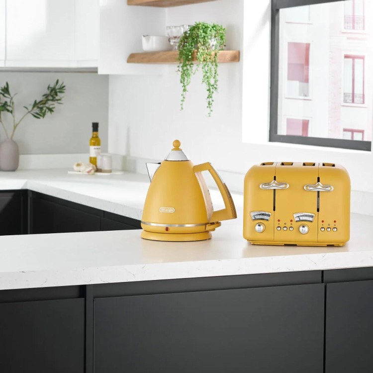 Delonghi CT04.Y Argento Silva 4 Slice Toaster - Yellow