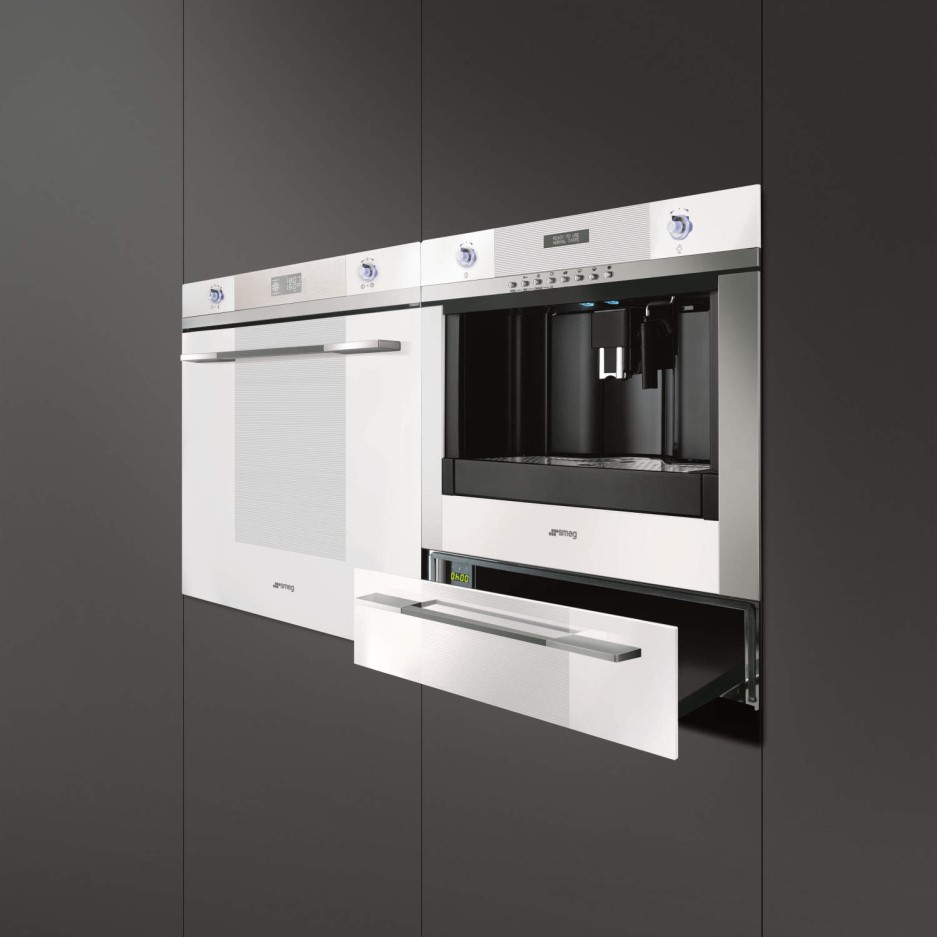 Smeg CT15B2 Linea 15cm High Warming Drawer White Appliances Direct