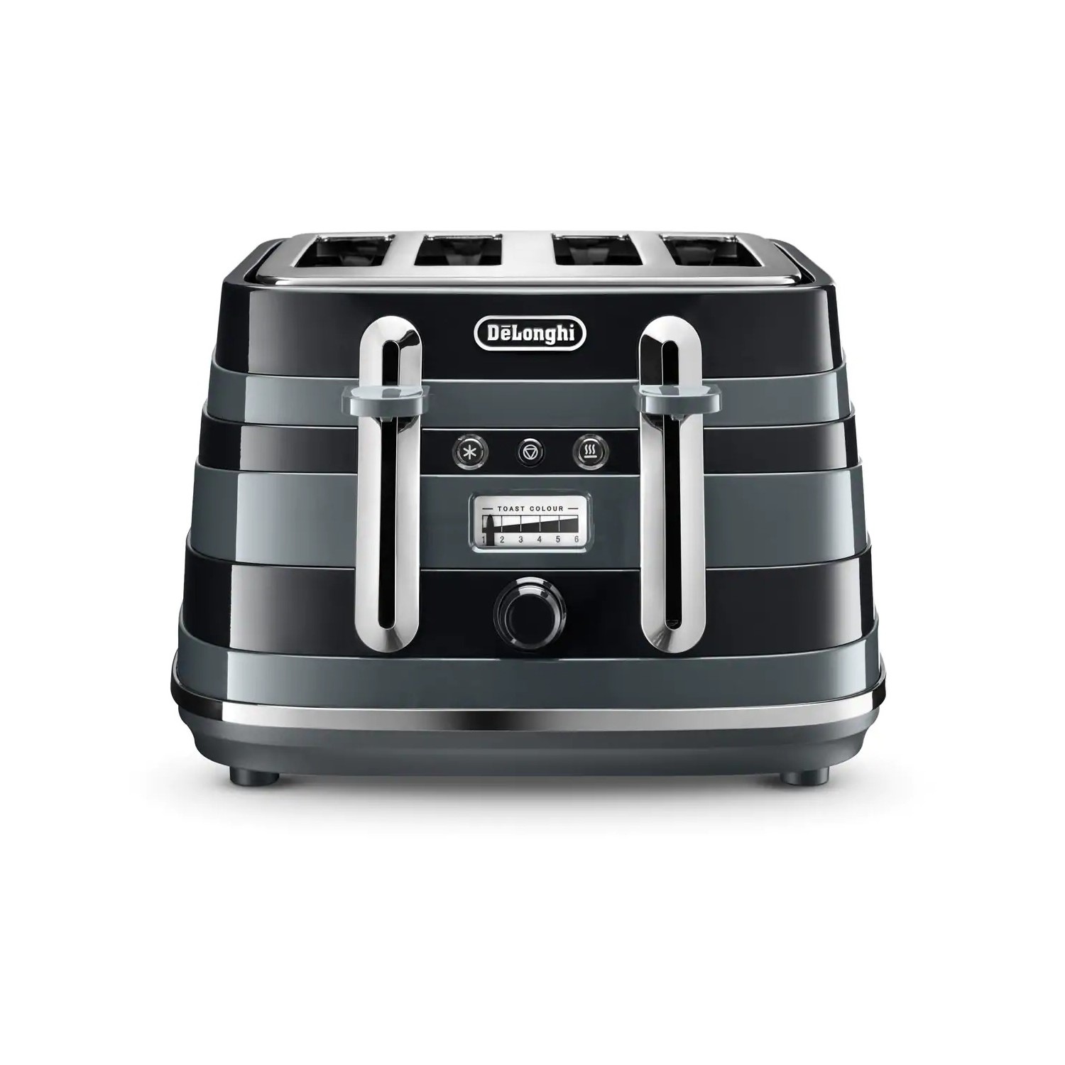 Delonghi Avvolta Four Slice Toaster - Black & Grey