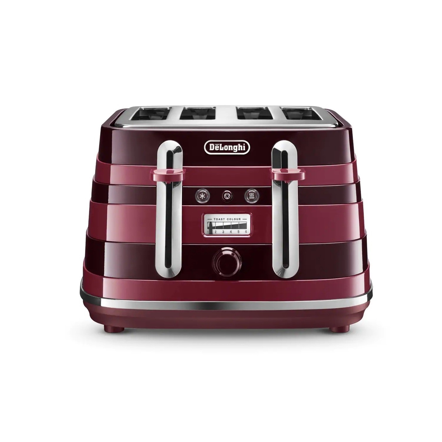 Delonghi Avvolta Four Slice Toaster - Red & Burgundy