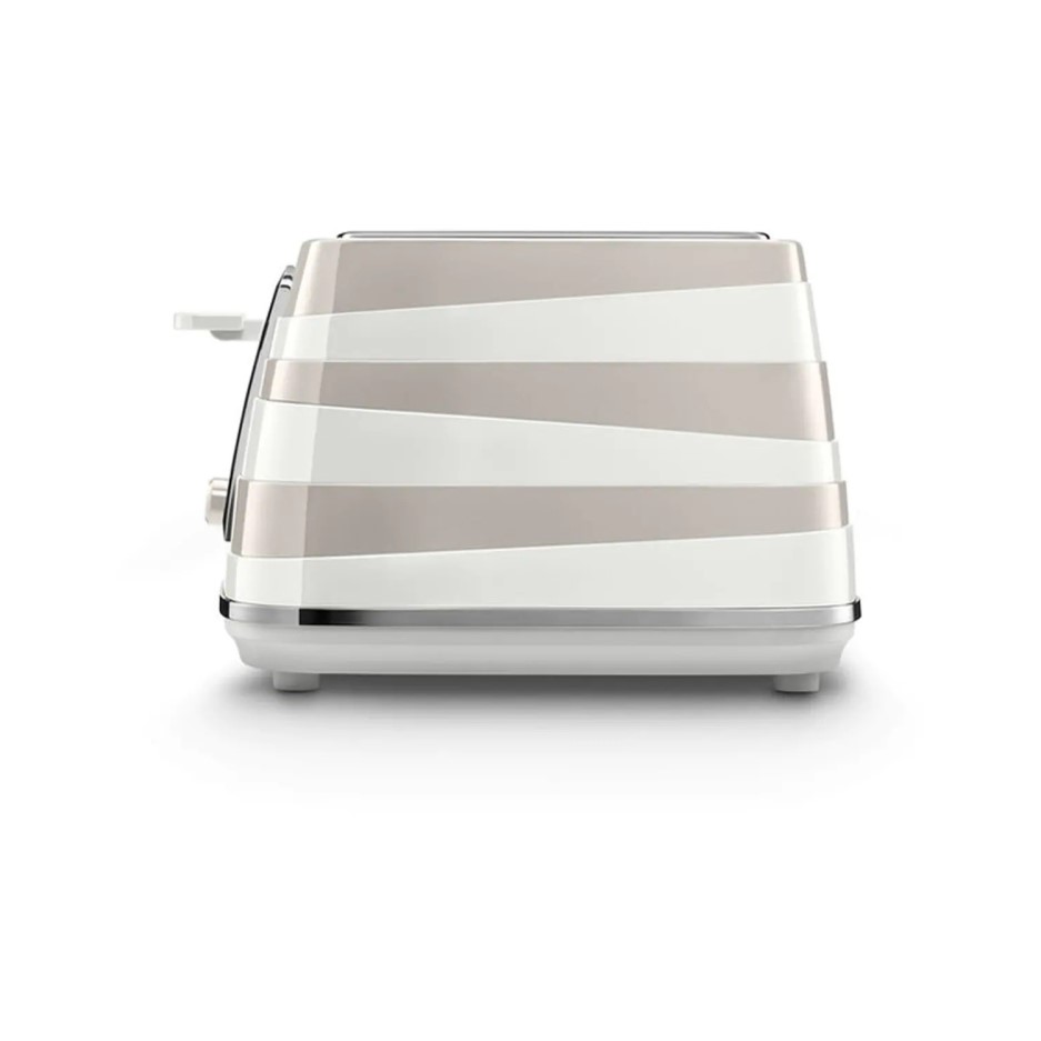 Delonghi CTAC4003.W Avvolta Four Slice Toaster White Appliances Direct