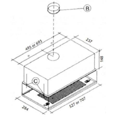 CDA CTE6SS 60cm Telescopic Cooker Hood in Stainless Steel