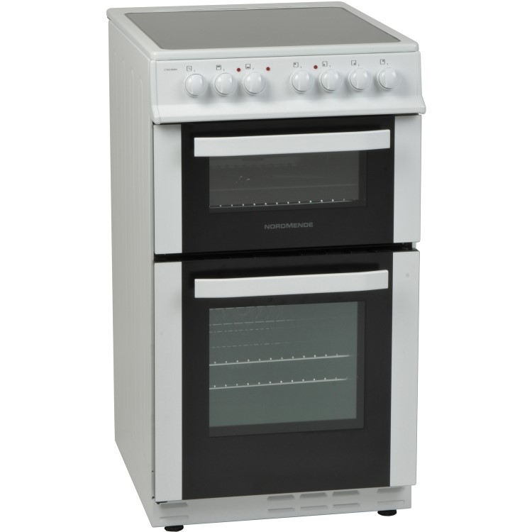 NordMende CTEC51WH 50cm Electric Twin Cavity Cooker with Ceramic Hob - White