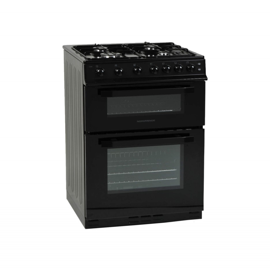 NordMende CTG60BK Gas Twin Cavity Black 50cm Cooker Appliances Direct
