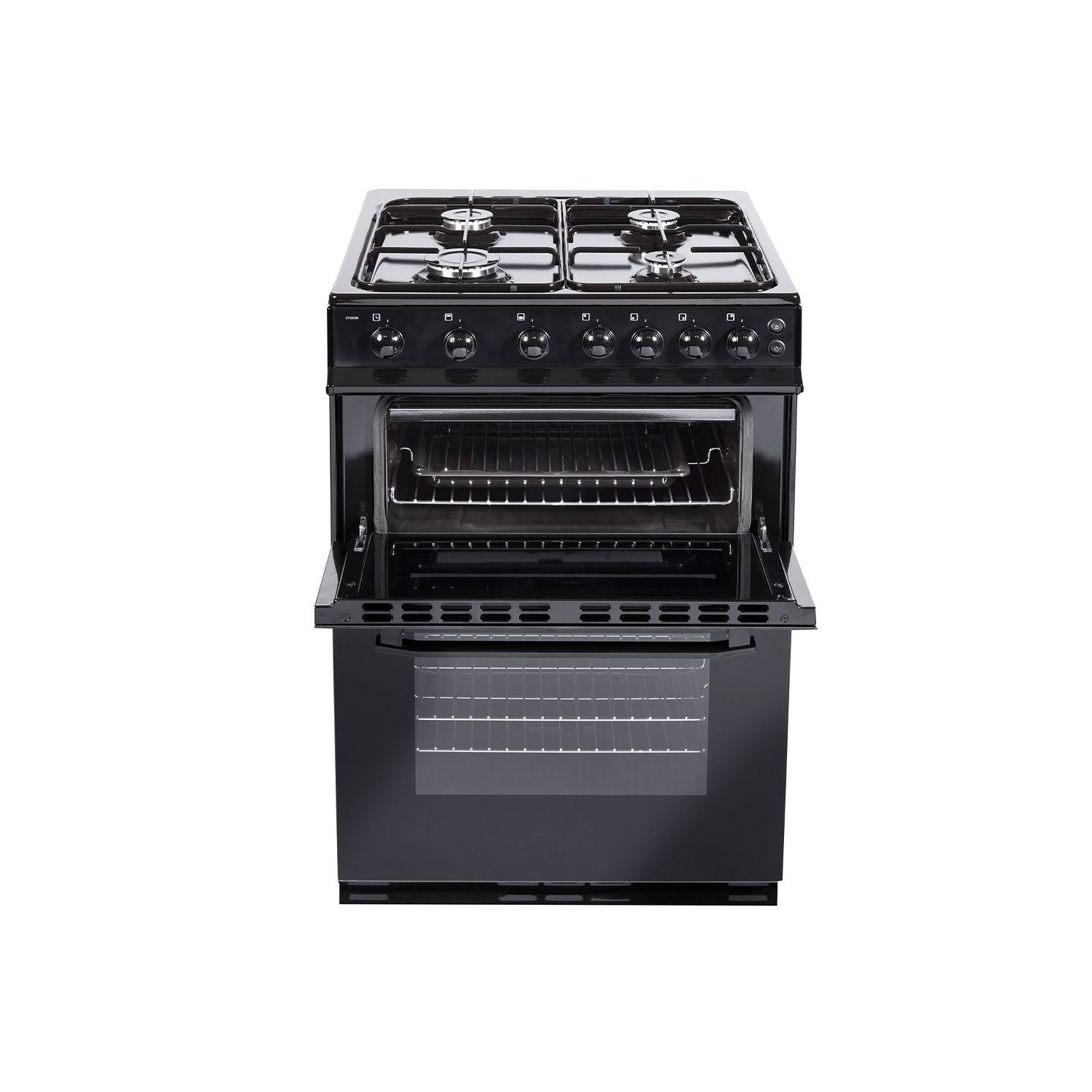 NordMende 60cm Double Cavity LPG Cooker Black CTG61LPGBK Appliances