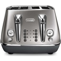 Delonghi CTI4003.S Distinta Four Slice Toaster - Silver