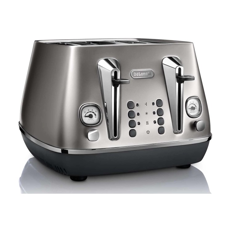 Delonghi CTI4003.S Distinta Four Slice Toaster - Silver