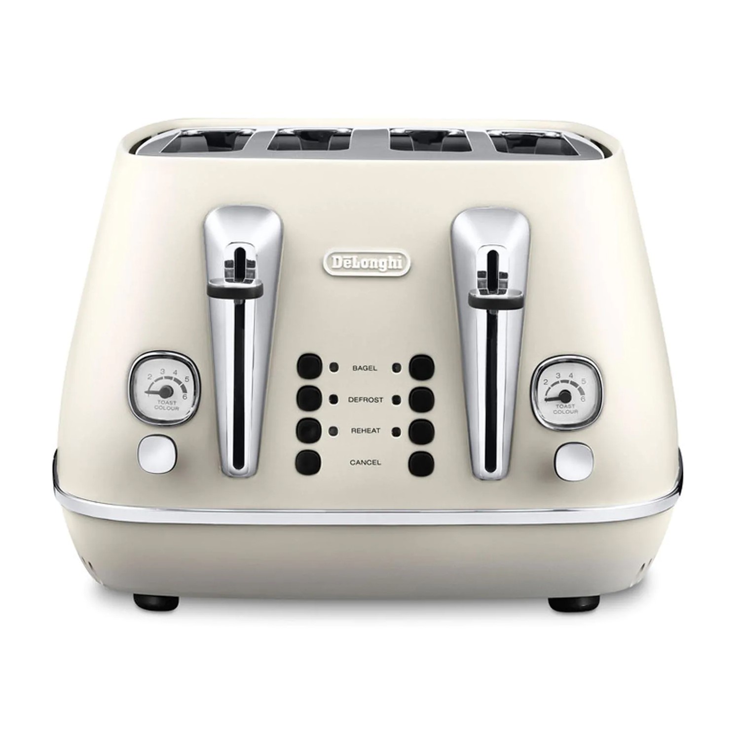 Delonghi CTI4003.W Distinta Four Slice Toaster White Appliances Direct