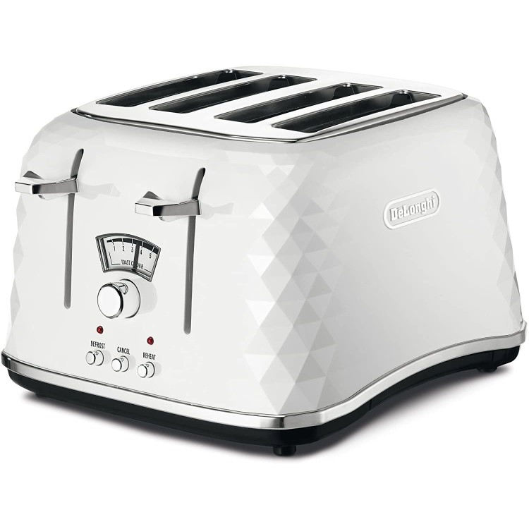 Delonghi CTJ4003.W Brillante Four Slice Toaster - White